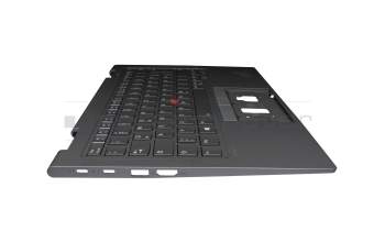 Teclado incl. topcase DE (alemán) gris/canaso con retroiluminacion y mouse stick original para Lenovo ThinkPad X1 Yoga 6th Gen (20XY/20Y0)