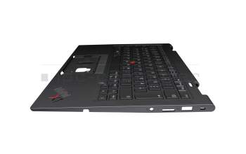 Teclado incl. topcase DE (alemán) gris/canaso con retroiluminacion y mouse stick original para Lenovo ThinkPad X1 Yoga 6th Gen (20XY/20Y0)