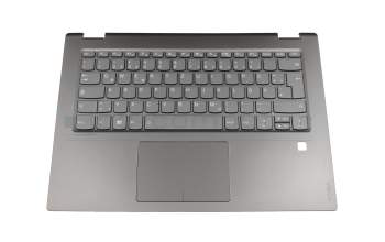 Teclado incl. topcase DE (alemán) gris/negro con retroiluminacion original para Lenovo Yoga 520-14IKB (80X8/80YM)