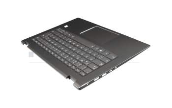 Teclado incl. topcase DE (alemán) gris/negro con retroiluminacion original para Lenovo Yoga 520-14IKB (80X8/80YM)