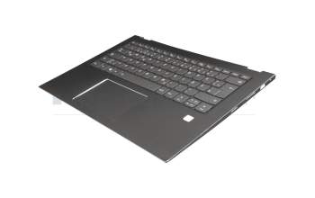 Teclado incl. topcase DE (alemán) gris/negro con retroiluminacion original para Lenovo Yoga 520-14IKB (81C8)