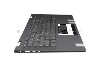 Teclado incl. topcase DE (alemán) gris oscuro/canaso (platinum grey) original para Lenovo IdeaPad Flex 5-14ARE05 (82DF)