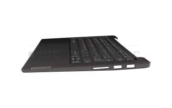 Teclado incl. topcase DE (alemán) gris oscuro/canaso con retroiluminacion original para Lenovo IdeaPad 5-14ALC05 (82LM)