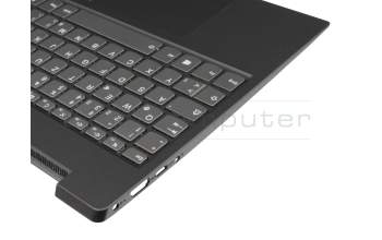 Teclado incl. topcase DE (alemán) gris oscuro/negro con retroiluminacion original para Lenovo IdeaPad S340-15IIL (81VW)