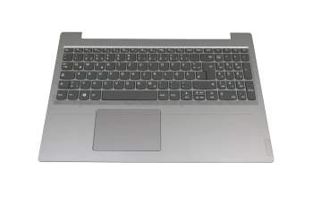 Teclado incl. topcase DE (alemán) gris oscuro/plateado original para Lenovo IdeaPad L340-15IWL (81LG)