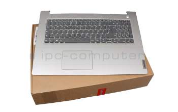 Teclado incl. topcase DE (alemán) gris/plateado (Fingerprint) original para Lenovo IdeaPad 3-17ARE05 (81W5)