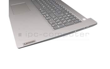 Teclado incl. topcase DE (alemán) gris/plateado (Fingerprint) original para Lenovo IdeaPad 3-17IIL05 (81WF)