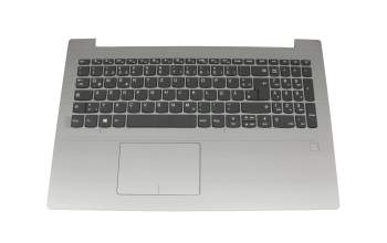 Teclado incl. topcase DE (alemán) gris/plateado (Fingerprint) original para Lenovo IdeaPad 320-15ABR (80XS/80XT)