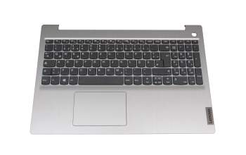 Teclado incl. topcase DE (alemán) gris/plateado Huella dactilar original para Lenovo IdeaPad 3-15ADA05 (81W1)