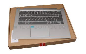 Teclado incl. topcase DE (alemán) gris/plateado con retroiluminacion original para Lenovo Flex 6-14IKB (81EM)