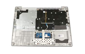 Teclado incl. topcase DE (alemán) gris/plateado con retroiluminacion original para Lenovo IdeaPad 330S-14IKB (81F4/81JM)