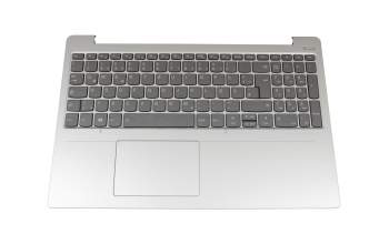 Teclado incl. topcase DE (alemán) gris/plateado con retroiluminacion original para Lenovo IdeaPad 330S-15ARR (81FB/81JQ)