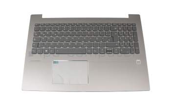 Teclado incl. topcase DE (alemán) gris/plateado con retroiluminacion original para Lenovo IdeaPad 520-15IKB (80YL/81BF)