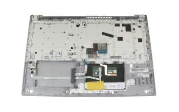 Teclado incl. topcase DE (alemán) gris/plateado con retroiluminacion original para Lenovo IdeaPad 520-15IKB (80YL/81BF)