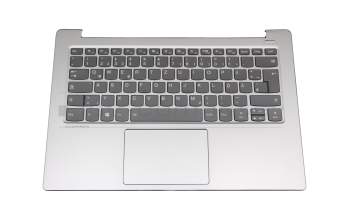 Teclado incl. topcase DE (alemán) gris/plateado con retroiluminacion original para Lenovo IdeaPad 530S-14ARR (81H1)