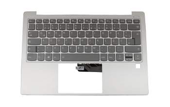 Teclado incl. topcase DE (alemán) gris/plateado con retroiluminacion original para Lenovo Yoga S730-13IML (81U4)