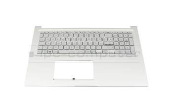Teclado incl. topcase DE (alemán) gris/plateado original para Asus F1704VA