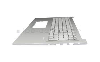 Teclado incl. topcase DE (alemán) gris/plateado original para Asus X1704ZA