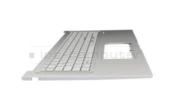 Teclado incl. topcase DE (alemán) gris/plateado original para Asus X1704ZA