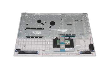 Teclado incl. topcase DE (alemán) gris/plateado original para Lenovo IdeaPad 330-17ICH (81FL)