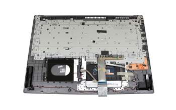 Teclado incl. topcase DE (alemán) gris/plateado original para Lenovo IdeaPad L340-17IWL (81M0)