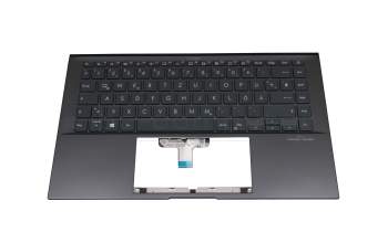 Teclado incl. topcase DE (alemán) negro/antracita con retroiluminacion original para Asus ZenBook 14 UX435EG