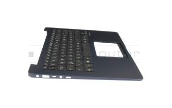 Teclado incl. topcase DE (alemán) negro/azul con retroiluminacion original para Asus ZenBook 14 UX430UQ