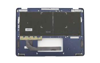 Teclado incl. topcase DE (alemán) negro/azul con retroiluminacion original para Asus ZenBook Flip S UX370UA