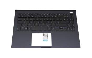 Teclado incl. topcase DE (alemán) negro/azul original para Asus ExpertBook L1 L1500CDA