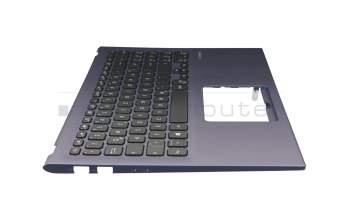 Teclado incl. topcase DE (alemán) negro/azul original para Asus VivoBook 15 R564FA
