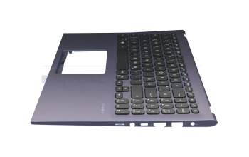 Teclado incl. topcase DE (alemán) negro/azul original para Asus VivoBook 15 X512FA