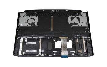 Teclado incl. topcase DE (alemán) negro/blanco/negro con retroiluminacion (Cable de conexión de 29 mm) original para Acer Predator Helios 300 (PH315-53)