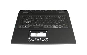 Teclado incl. topcase DE (alemán) negro/blanco/negro con retroiluminacion original para Acer Nitro 17 (AN17-41)