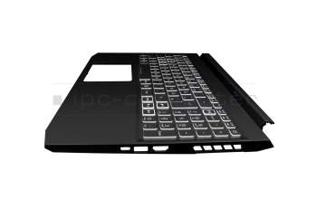 Teclado incl. topcase DE (alemán) negro/blanco/negro con retroiluminacion original para Acer Nitro 5 (AN515-55)