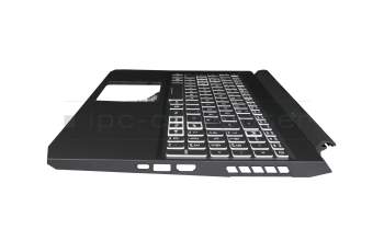 Teclado incl. topcase DE (alemán) negro/blanco/negro con retroiluminacion original para Acer Nitro 5 (AN515-57)