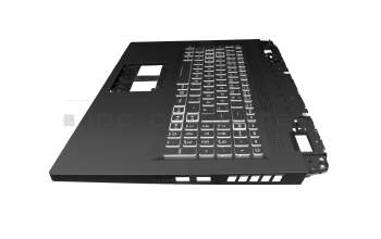 Teclado incl. topcase DE (alemán) negro/blanco/negro con retroiluminacion original para Acer Nitro 5 (AN517-42)