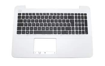 Teclado incl. topcase DE (alemán) negro/blanco original para Asus A555LF
