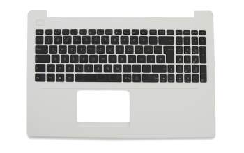 Teclado incl. topcase DE (alemán) negro/blanco original para Asus F553SA
