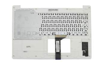 Teclado incl. topcase DE (alemán) negro/blanco original para Asus F553SA