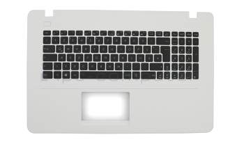 Teclado incl. topcase DE (alemán) negro/blanco original para Asus F751LAV