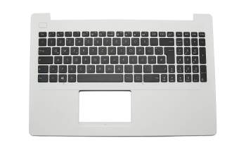 Teclado incl. topcase DE (alemán) negro/blanco original para Asus R515MA