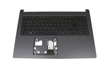 Teclado incl. topcase DE (alemán) negro/canaso con retroiluminacion original para Acer Aspire 5 (A515-55)