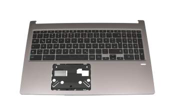 Teclado incl. topcase DE (alemán) negro/canaso con retroiluminacion original para Acer Chromebook 715 (CB715-1WT)