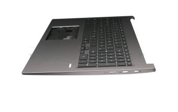 Teclado incl. topcase DE (alemán) negro/canaso con retroiluminacion original para Acer Chromebook 715 (CB715-1WT)