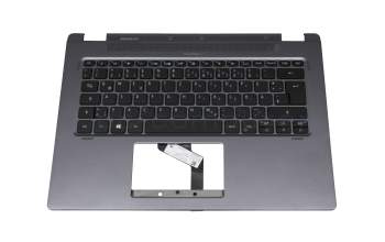 Teclado incl. topcase DE (alemán) negro/canaso con retroiluminacion original para Acer TravelMate Spin P4 (TMP414RN-51)