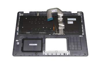 Teclado incl. topcase DE (alemán) negro/canaso con retroiluminacion original para Asus VivoBook Flip 15 TP510UQ