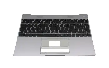 Teclado incl. topcase DE (alemán) negro/canaso con retroiluminacion original para Emdoor NS15AR