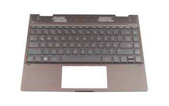 Teclado incl. topcase DE (alemán) negro/canaso con retroiluminacion original para HP Envy x360 13-ag0300