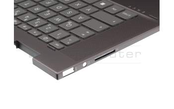 Teclado incl. topcase DE (alemán) negro/canaso con retroiluminacion original para HP Envy x360 15-fh0000