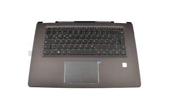 Teclado incl. topcase DE (alemán) negro/canaso con retroiluminacion original para Lenovo Yoga 710-15IKB (80V5)